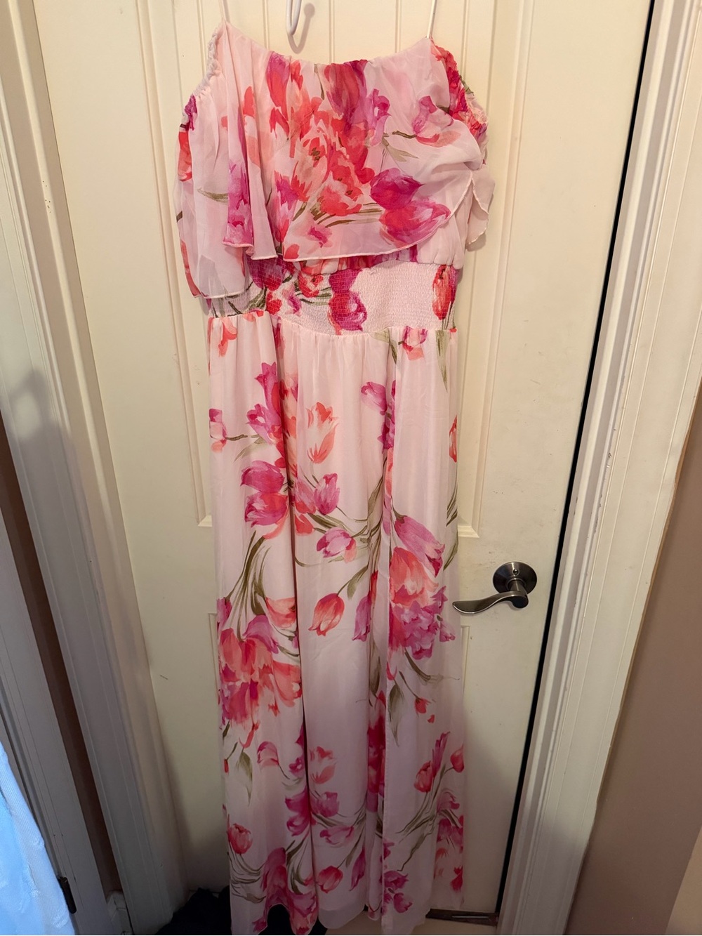 Baltic Born Pink and Coral Floral Maxi Dress